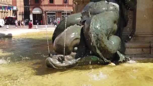 Estatua Neptuno con sirenas — Vídeo de stock