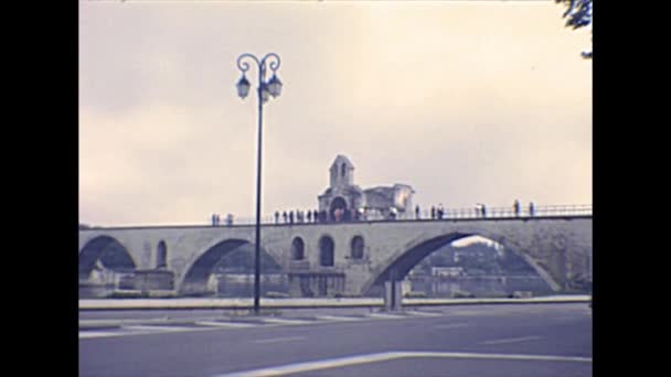 Bridge Ponte Saint-Benezet Pont dAvignon — Stok video