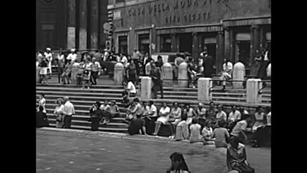 Vintage Fontana de Trevi en Roma — Vídeo de stock