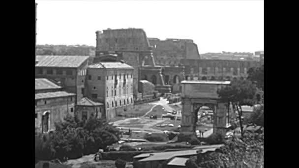 Arquivo panorâmico Fórum Romano em Roma — Vídeo de Stock