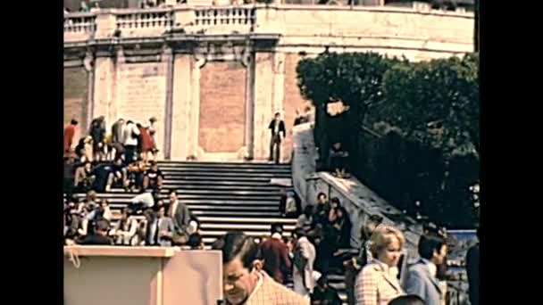 Trinita dei Monti stairway of Rome — Stock Video