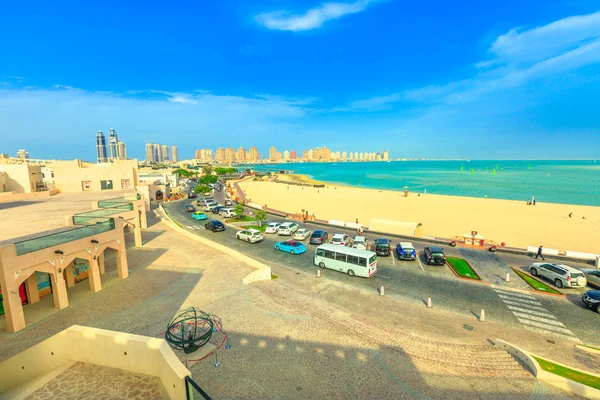 Katara Beach luchtfoto — Stockfoto
