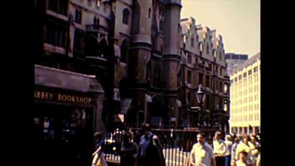 Archival Westminster Abbey square in London — Stock Video