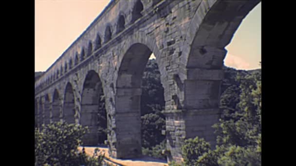 Gard bridge of Nimes — Stock Video