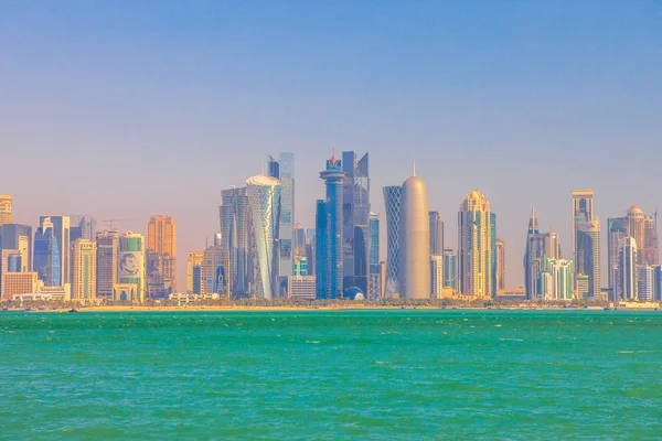 Vintage Doha Skyline — Foto de Stock