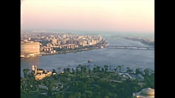Archief panorama van de Cairo Tower — Stockvideo