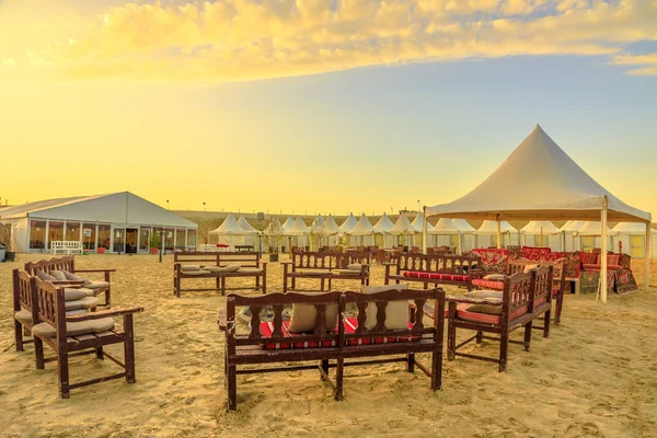 Campamento del desierto Qatar — Foto de Stock