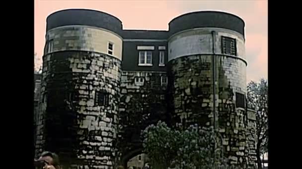 Archival Bloody Tower of castle of London — Stock Video