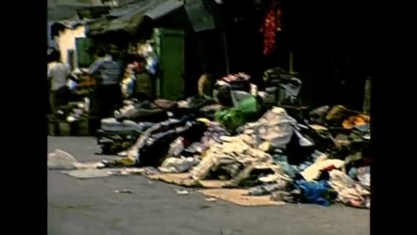 Archival stall of clothes of Bethlehem — Stock Video