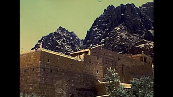 Архивальный Синайский монастырь — стоковое видео