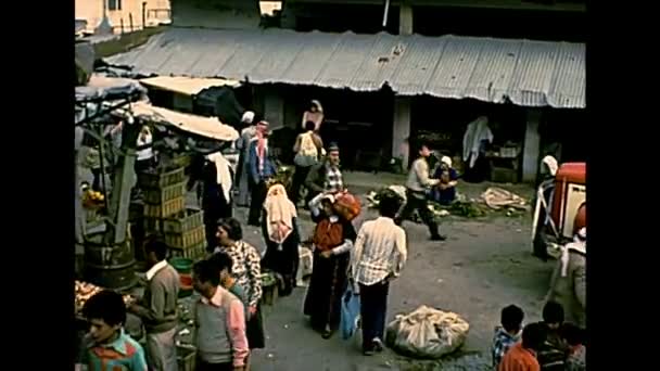 Archivpanorama des Betlehemer Marktes — Stockvideo