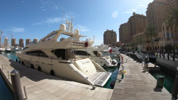 Porto Arabia Doha Yachts — Stockvideo