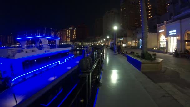 Gece Pearl-Katar Doha — Stok video