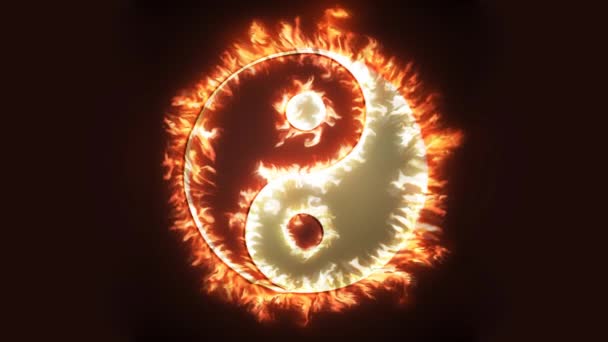 Yin e Yang in fiamme — Video Stock