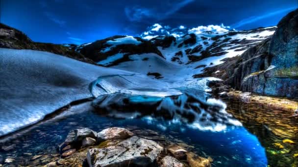 Folgefonna glaciär på natten i Norge — Stockvideo