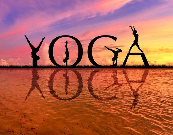 Medytacja zachodzącego słońca YoGA — Zdjęcie stockowe
