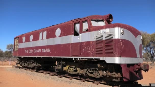 Old Ghan engine locomotive — Stock Video