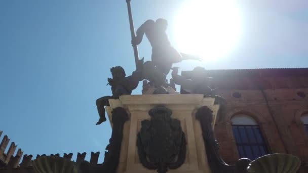 Bologna anello fontana Nettuno — Video Stock