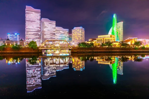 Yokohama Minato Mirai noche — Foto de Stock