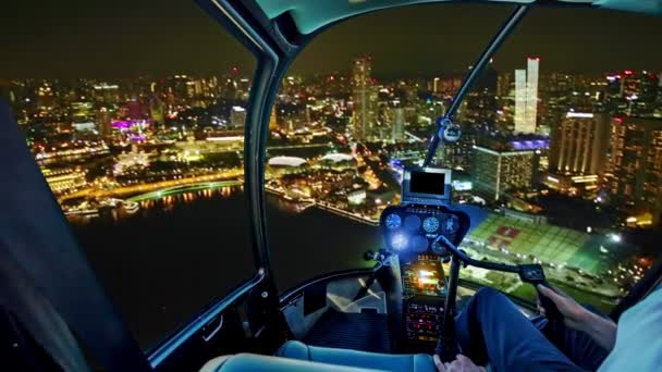 Flug über Singapur — Stockvideo