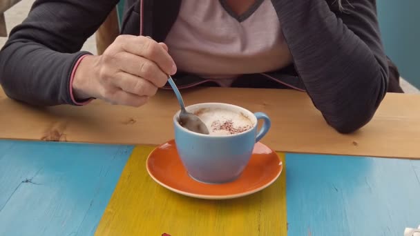 Caffè italiano per la prima colazione all'isola d'Elba — Video Stock