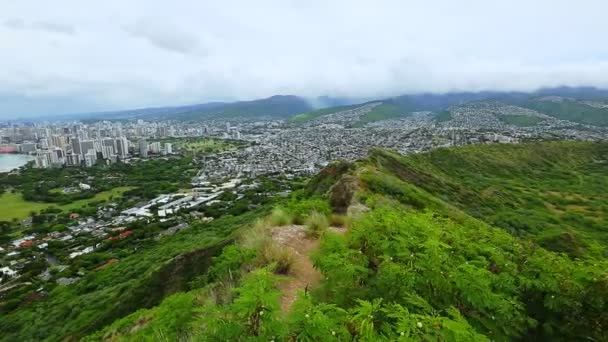 Diamond Head Wędrówki turystyczne — Wideo stockowe