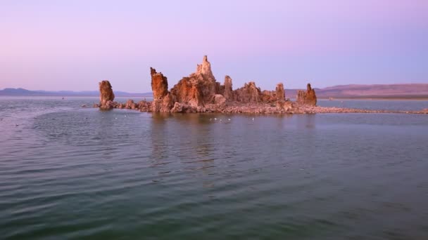 Mono Gölü morumsu gün batımı — Stok video
