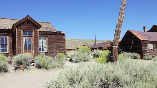 Bodie Ghost Town 1800-as évek régi ház — Stock videók