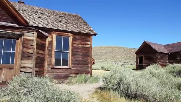 Bodie Ghost Town 1800 's oude huis — Stockvideo