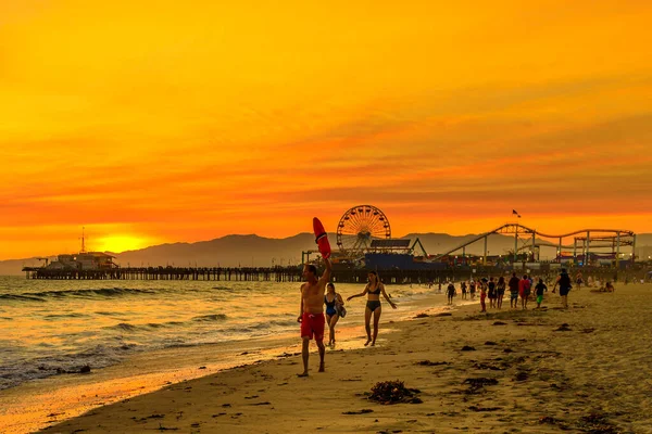 Santa Monica baywatch por do sol — Fotografia de Stock