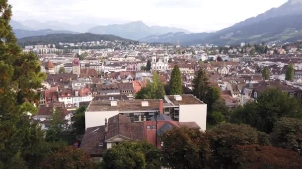 Lucerne skyline anténa — Stock video