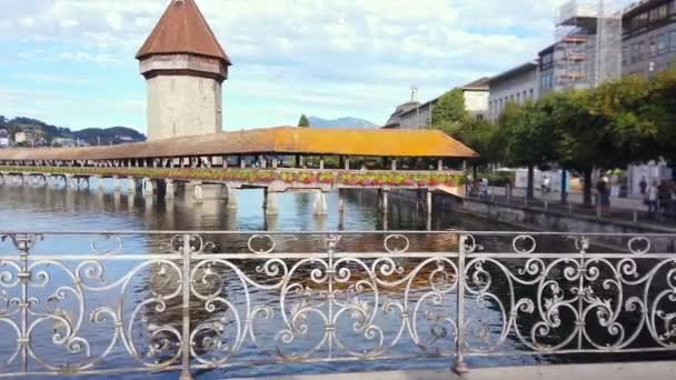 Lucerne Chapelle Pont nuit — Video