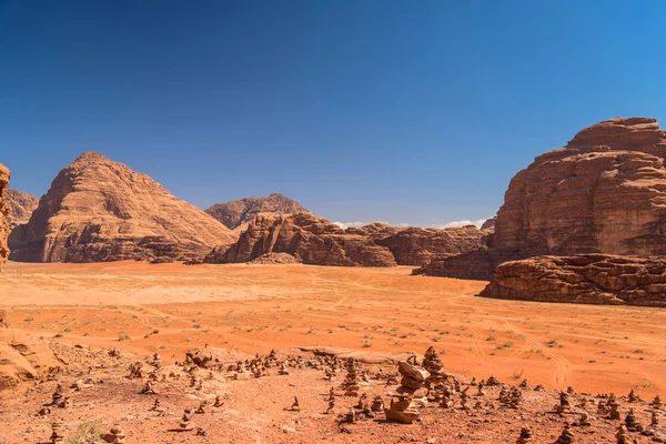 View Wadi Rum Rock Piles Jordan — Stock Photo, Image