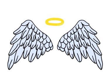 Gençlik çizilmiş vektör kanatlar. Çocuklar sihirli melek renkli kanat yama. Laptop Sticker ceketler gayet uygun