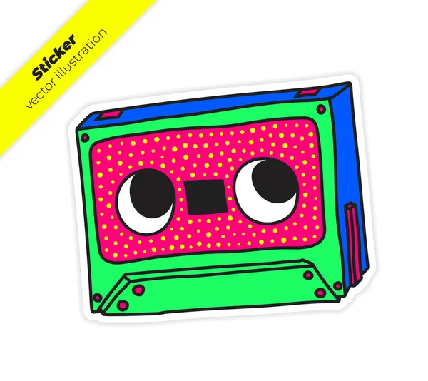 Audio Compacto Cassette Música Cassette Cinta Adhesiva Vector Ilustración Imagen — Vector de stock