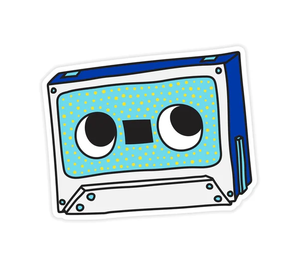 Audio Compacto Cassette Música Cassette Cinta Adhesiva Vector Ilustración Imagen — Vector de stock