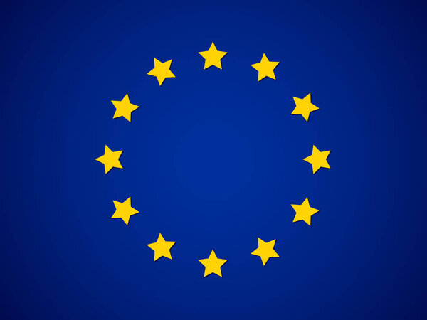 GDPR - General Data Protection Regulation. EU flag blue background. Vector illustration