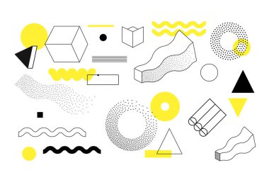 Evrensel eğilim yarım ton geometrik şekiller kümesi