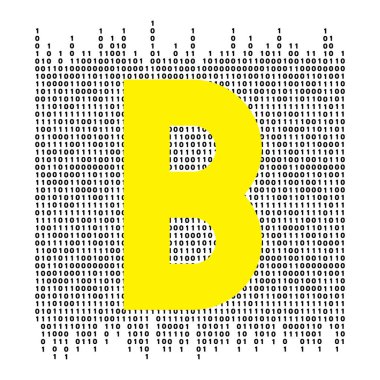 Vektör soyut çizim. Bitcoin teknoloji