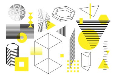 Evrensel eğilim yarım ton geometrik şekiller kümesi 