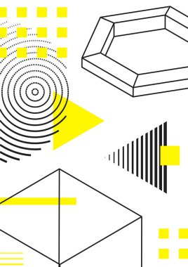 Parlak kalın geometrik elemanlar ile poster