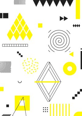 Parlak kalın geometrik elemanlar ile poster