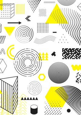 Parlak kalın geometrik elemanlar ile poster