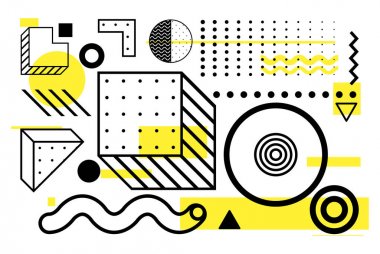 Evrensel eğilim yarım ton geometrik şekiller kümesi 