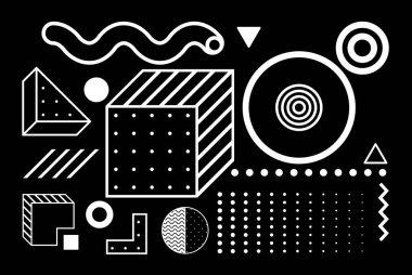 Evrensel eğilim yarım ton geometrik şekiller kümesi