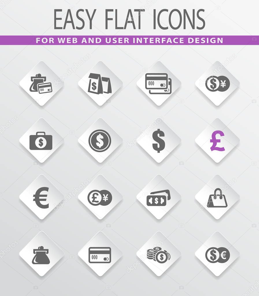 E-commers flat vector icons for user interface design