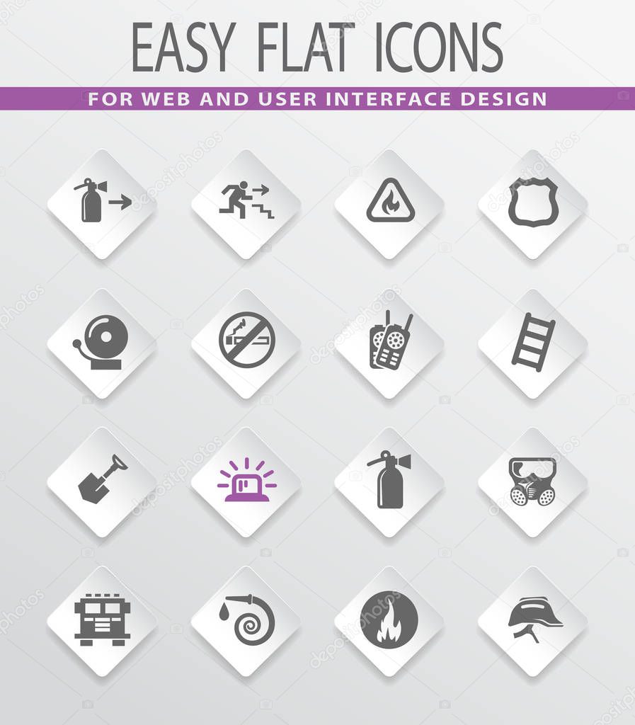 Fire-brigade vector icons for user interface design