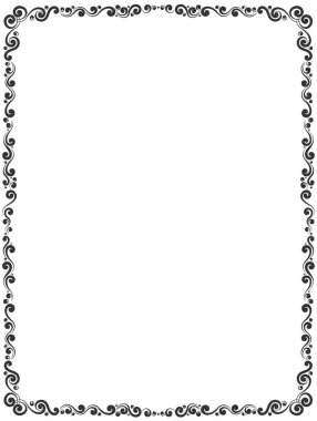 Kaligrafik çerçeve ve sayfa dekorasyonu. Vektör illüstrasyonu