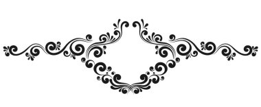 Antika rokoko stili dekoratif desenli retro süsleme işlemeli vektör vintage sınır çerçevesi