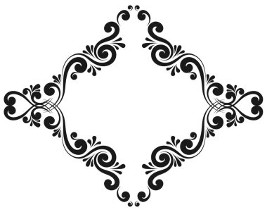 Dekoratif vektör çerçeve kenarlığı. Şablon işareti, logolar ve etiketler